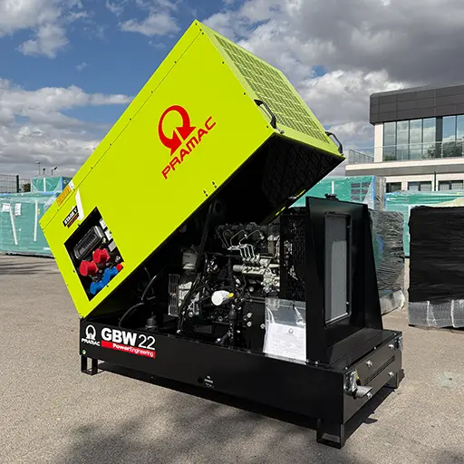 Image of the Pramac GBW22P with the canopy in its lifted-up position